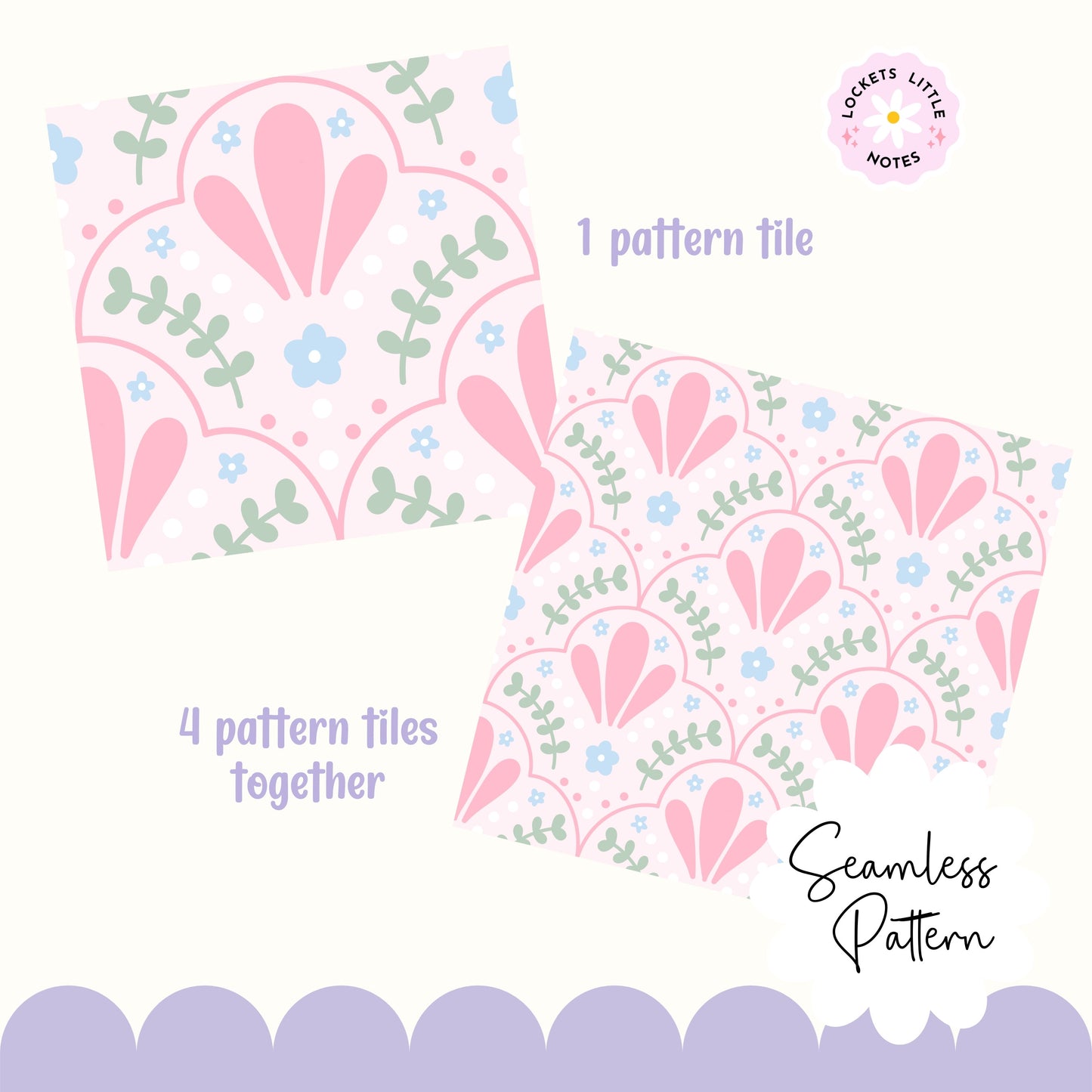 Pastel Fanned Scallop Seamless Pattern - Delicate Petal Detail Digital Paper - Soft Aesthetic Nursery Fabric Design