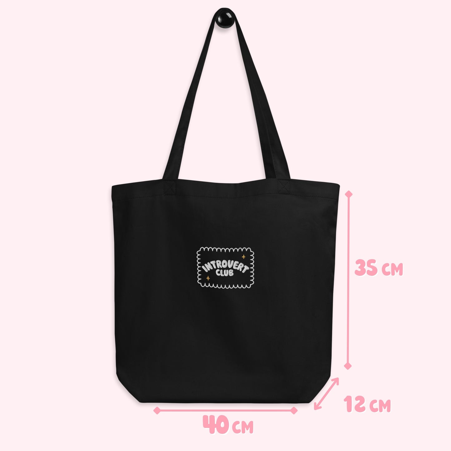 Introvert Club Embroidered Eco Tote Bag