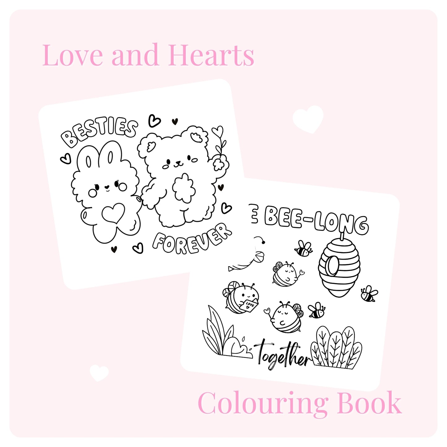 Love and Hearts Colouring Book