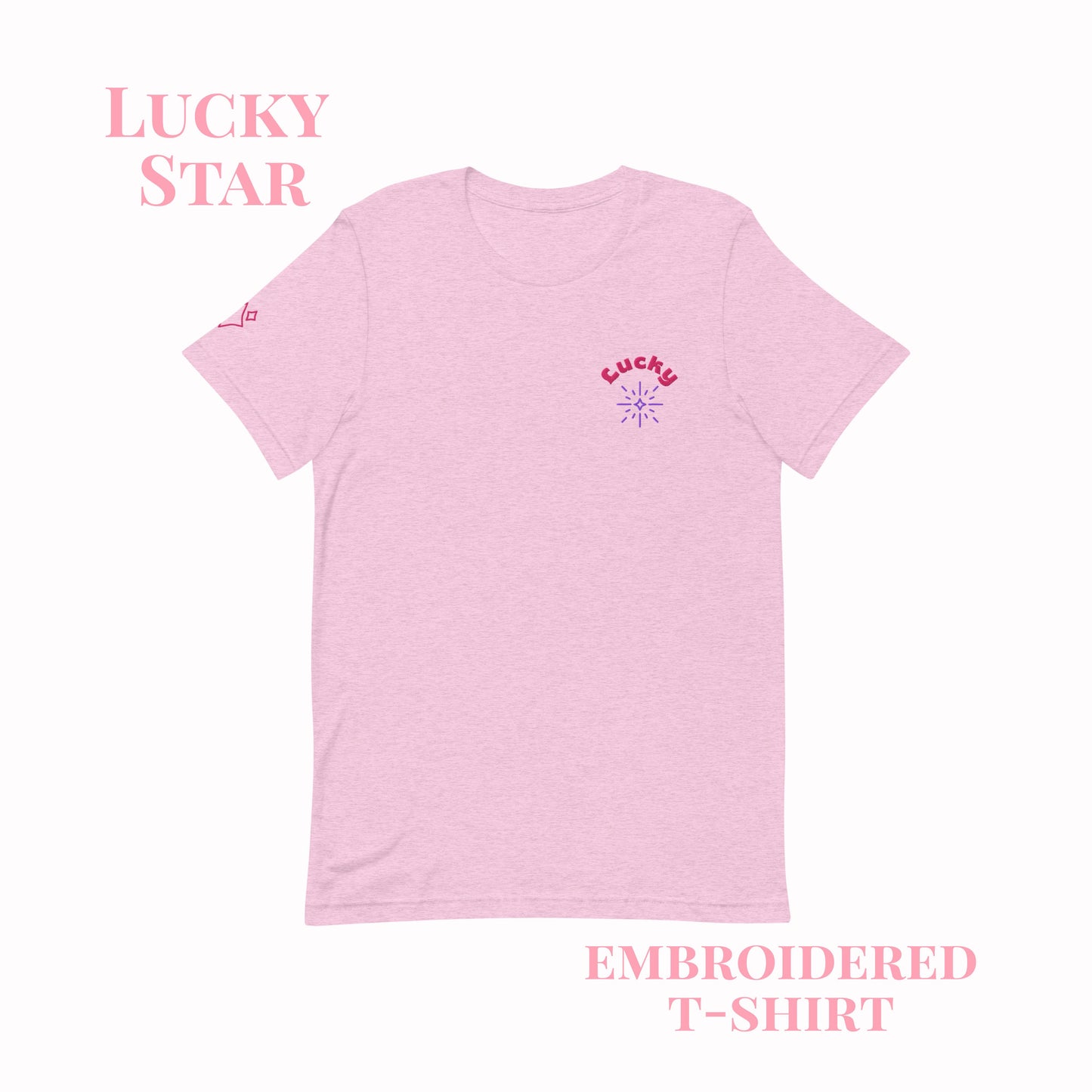 Lucky Star Embroidered Unisex t-shirt.
