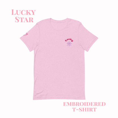 Lucky Star Embroidered Unisex t-shirt.