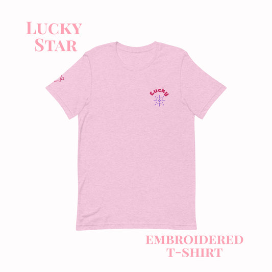 Lucky Star Embroidered Unisex t-shirt.