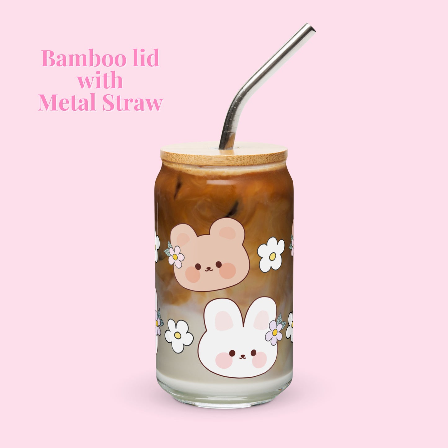 Bear and Bunny Glass Tumbler