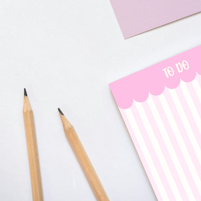 Pastel Stripe Printable Notepad Pack PDF | Cute Scalloped Border To Do List | Digital Download