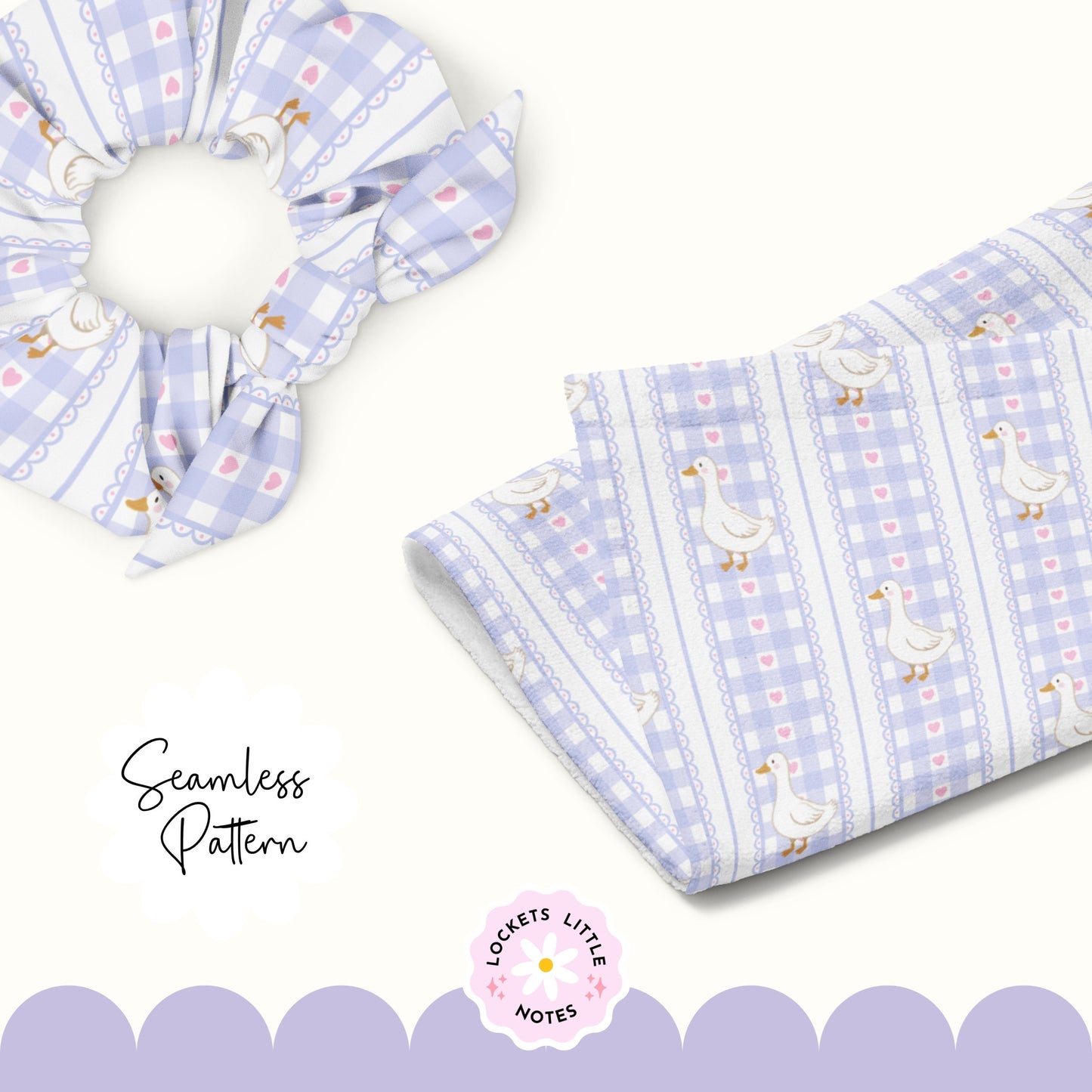 Lavender Purple Check Duck Seamless Pattern | Digital Download