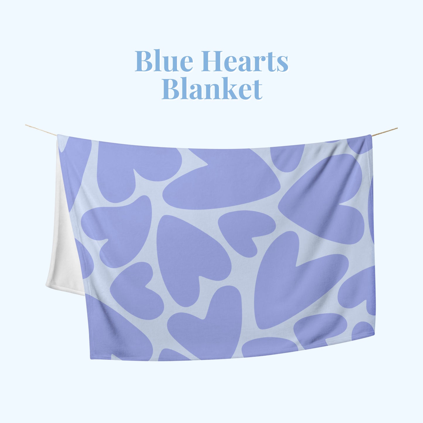 Blue/Purple Hearts Pattern Throw Blanket