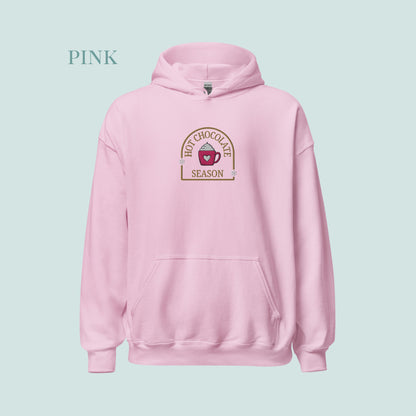 Hot Chocolate Season Embroidered Hoodie.