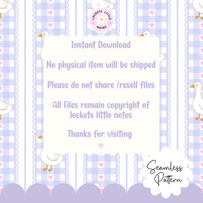 Lavender Purple Check Duck Seamless Pattern | Digital Download
