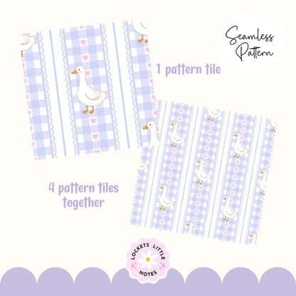 Lavender Purple Check Duck Seamless Pattern | Digital Download