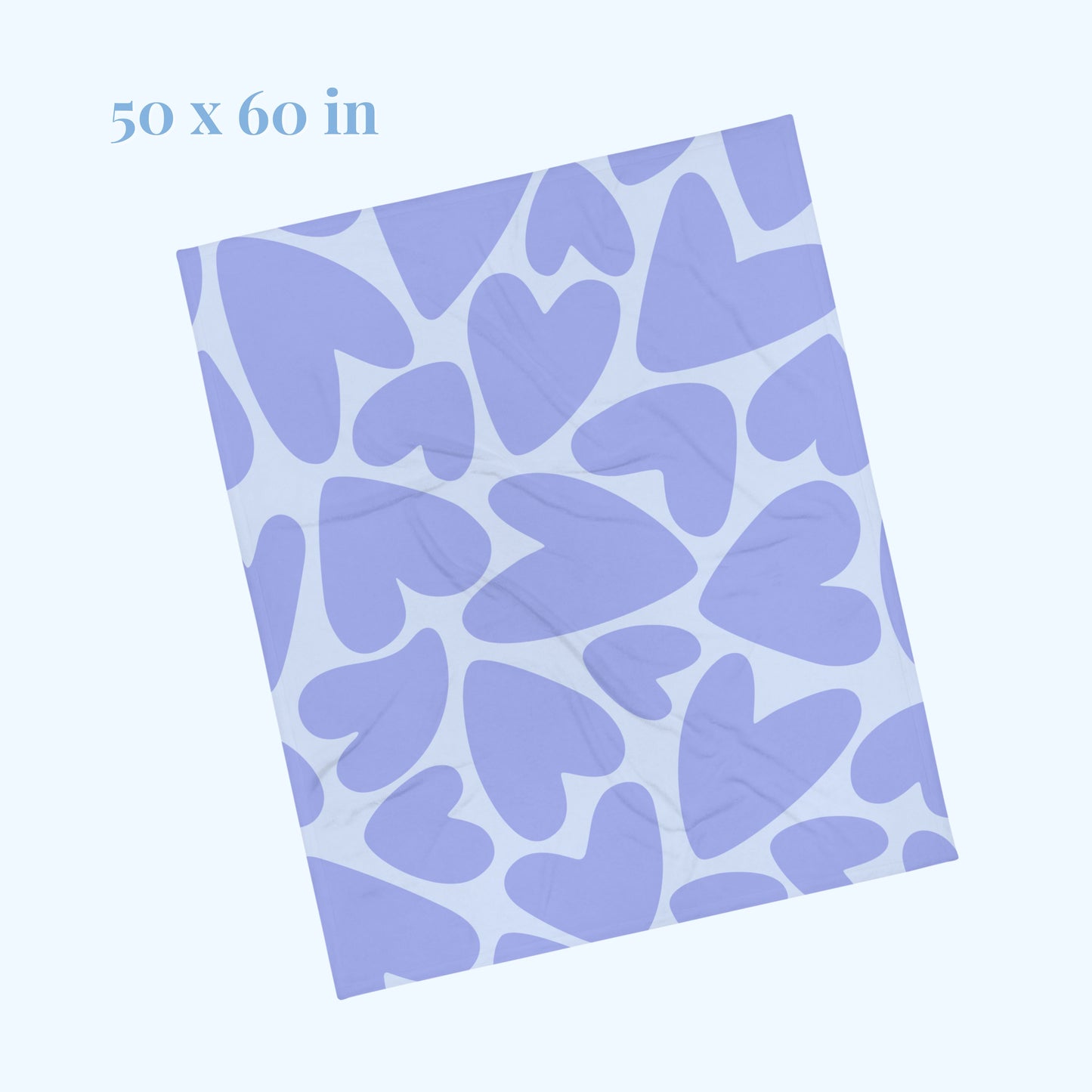 Blue/Purple Hearts Pattern Throw Blanket