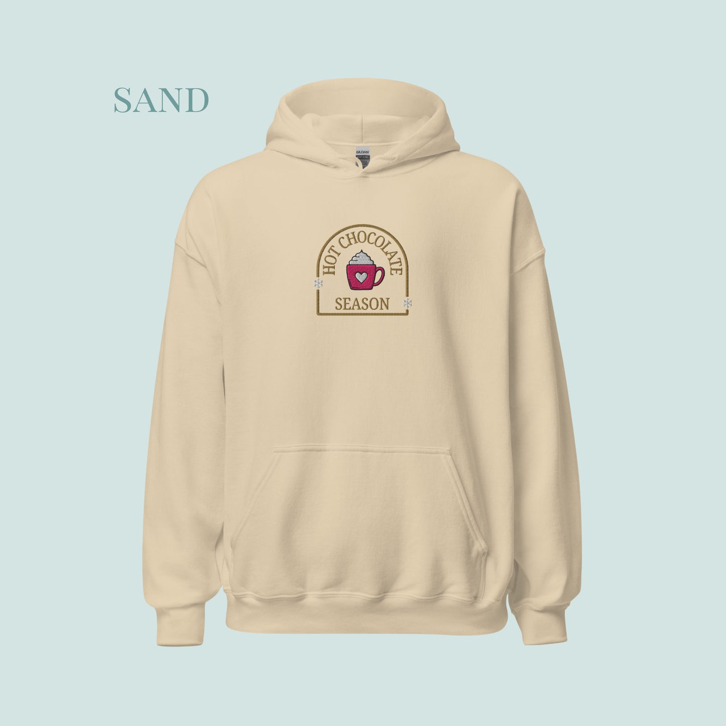 Hot Chocolate Season Embroidered Hoodie.