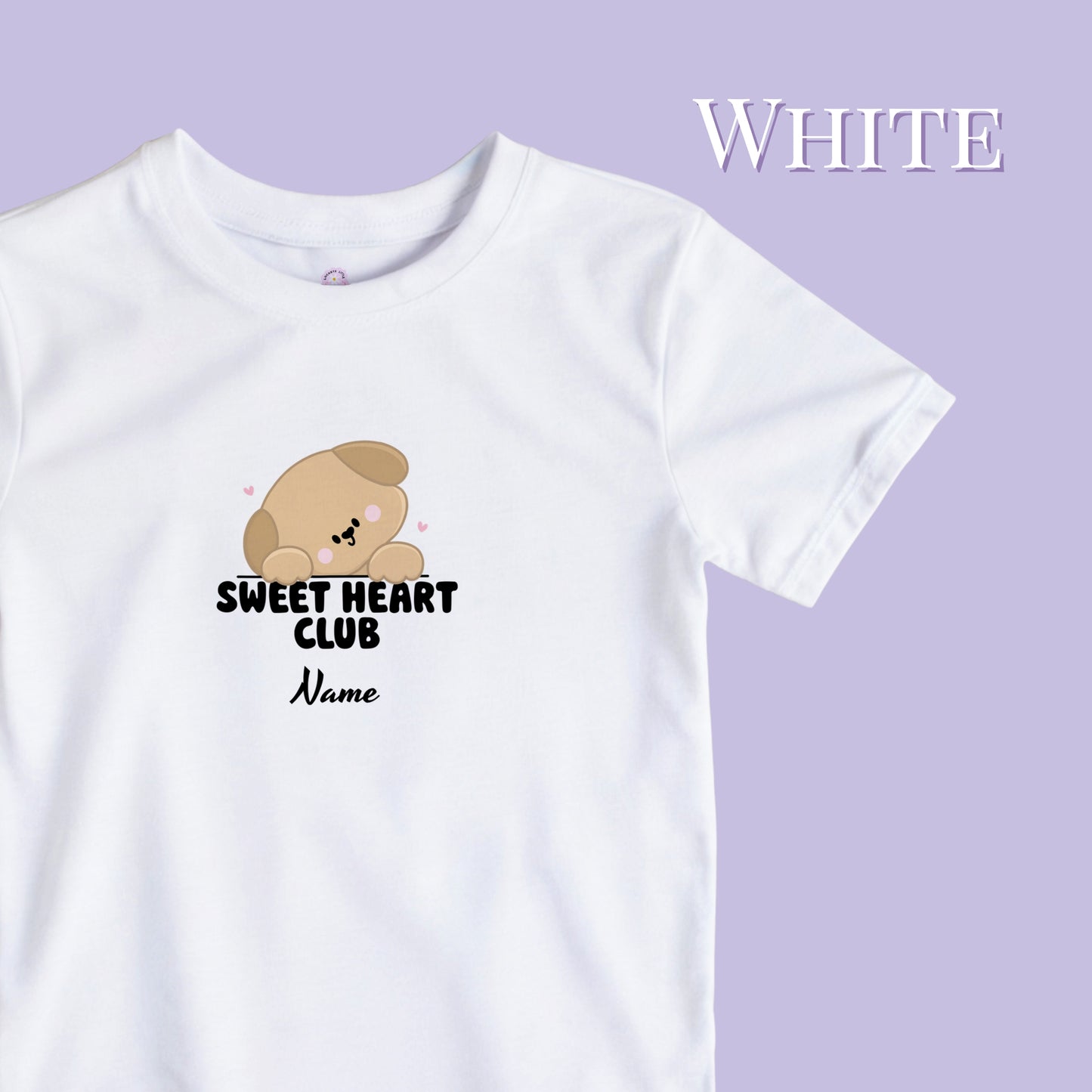 Sweetheart Club T-shirt. Personalised kids T-shirt.