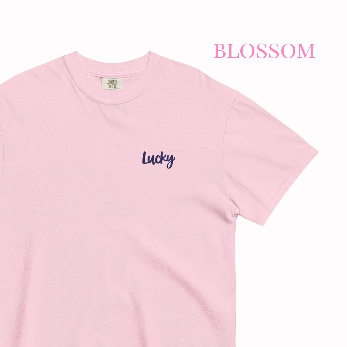 Lucky Embroidered T-shirt – Minimalist Good Luck Shirt