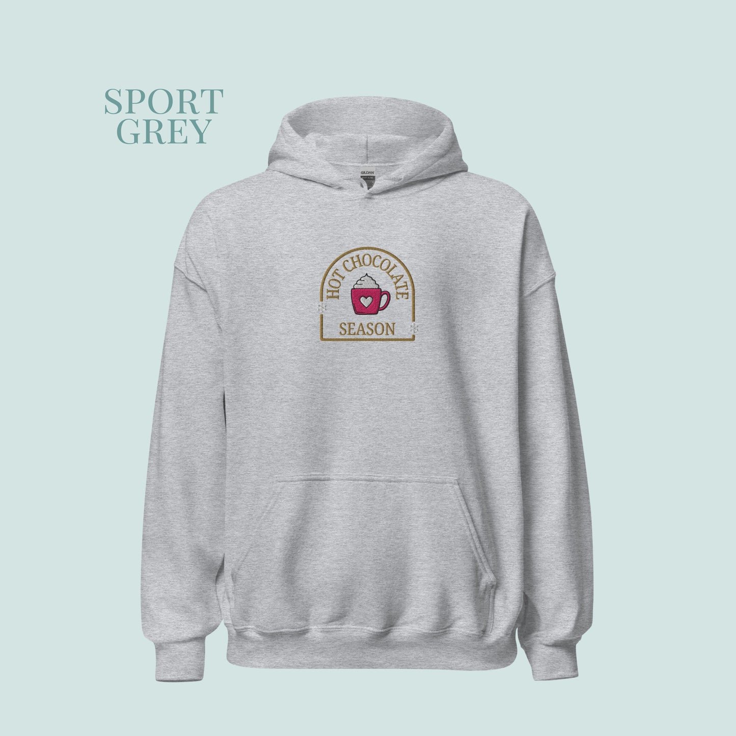 Hot Chocolate Season Embroidered Hoodie.