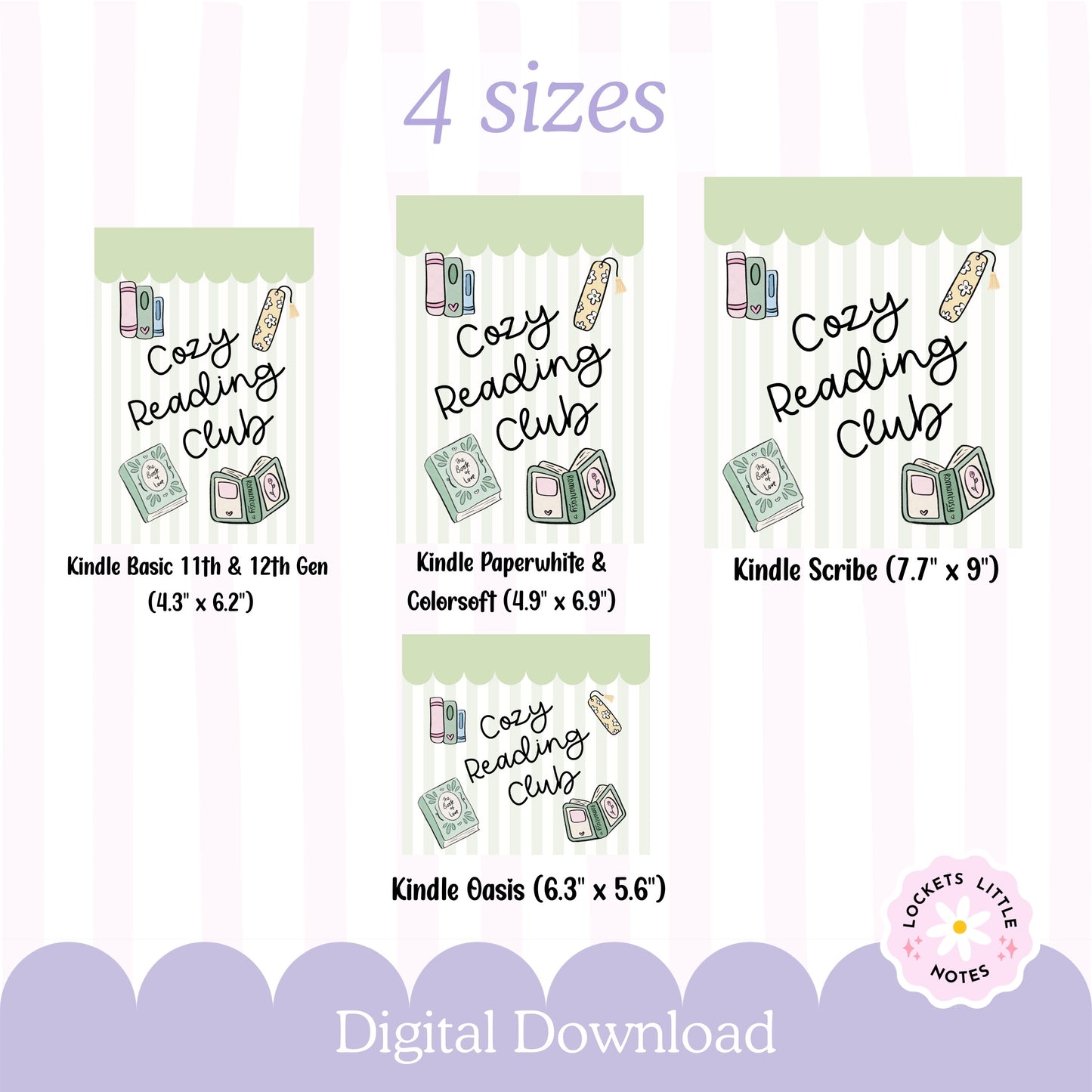 Kindle Case Insert PNG, Pastel Green Cozy Reading Bookish Printable  (Digital Download)