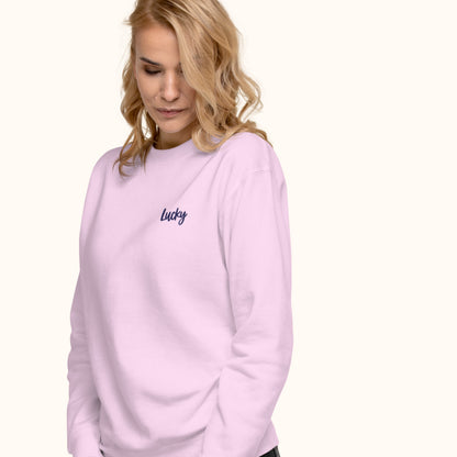 Lucky Embroidered Sweatshirt | The "Lucky" Charm Jumper