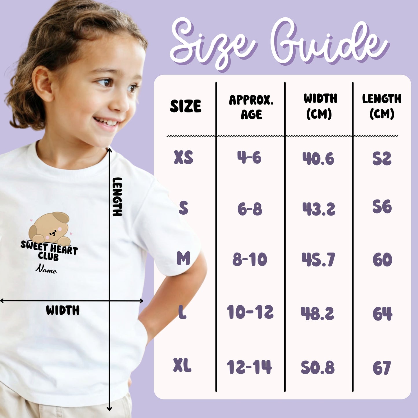 Sweetheart Club T-shirt. Personalised kids T-shirt.