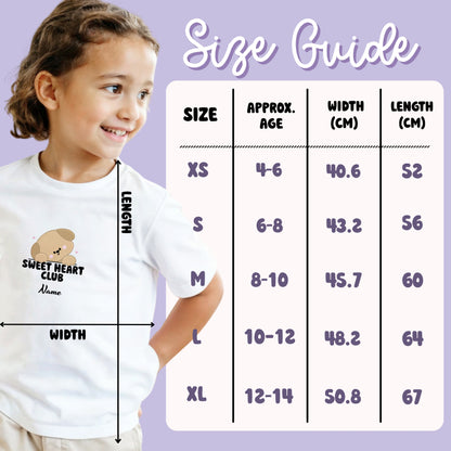 Sweetheart Club T-shirt. Personalised kids T-shirt.