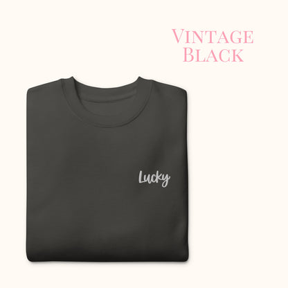 Lucky Embroidered Sweatshirt | The "Lucky" Charm Jumper