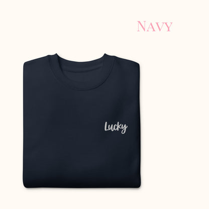 Lucky Embroidered Sweatshirt | The "Lucky" Charm Jumper