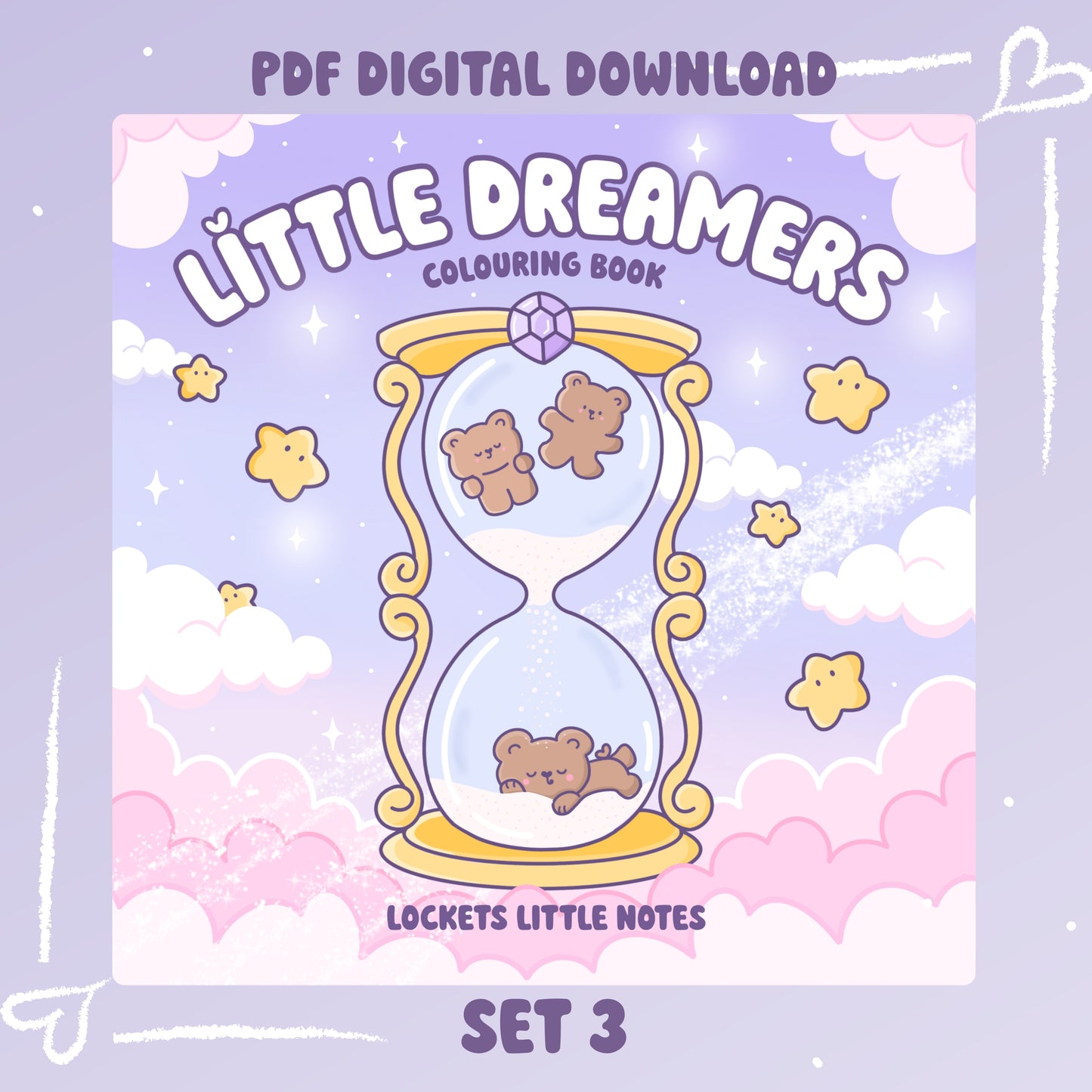 Little Dreamers Colouring Pages SET 3. Digital download.