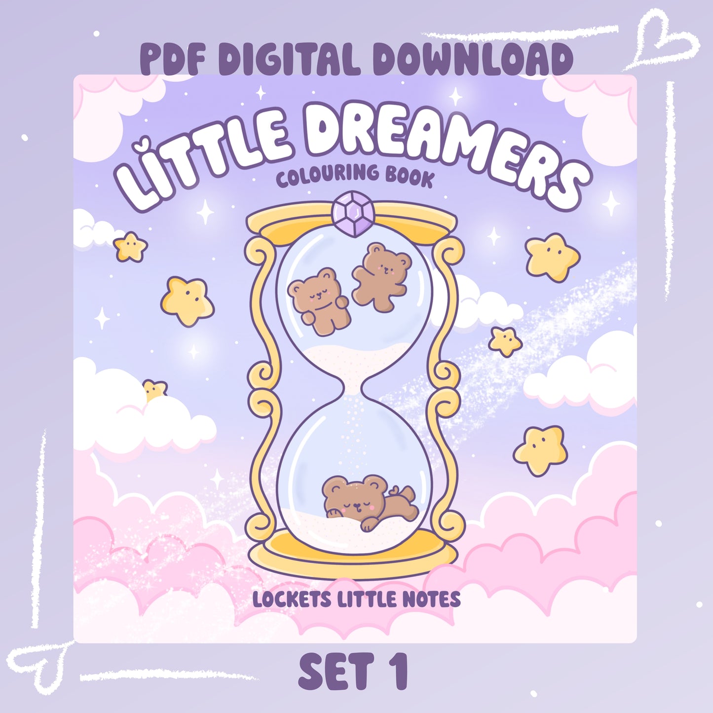 Little Dreamers Colouring Pages SET 1. Digital download.