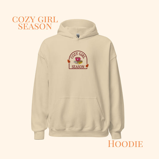 Cozy Girl Season Embroidered Hoodie.