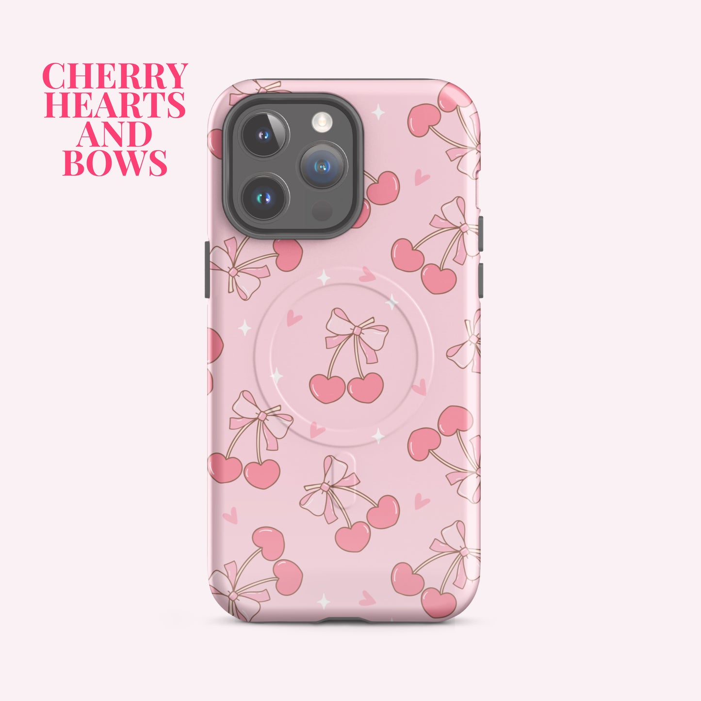 Cherry Hearts and Bows MagSafe® Tough Case for iPhone®