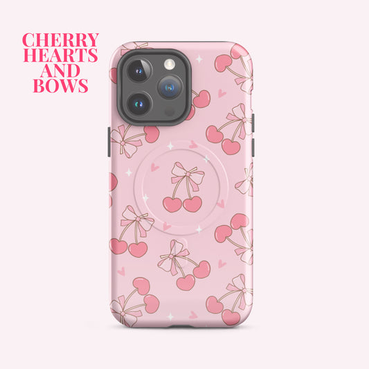 Cherry Hearts and Bows MagSafe® Tough Case for iPhone®