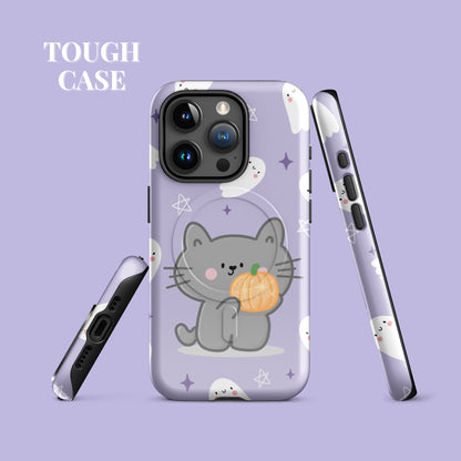 Cat, Pumpkin and Ghosts magsafe tough case for iPhone