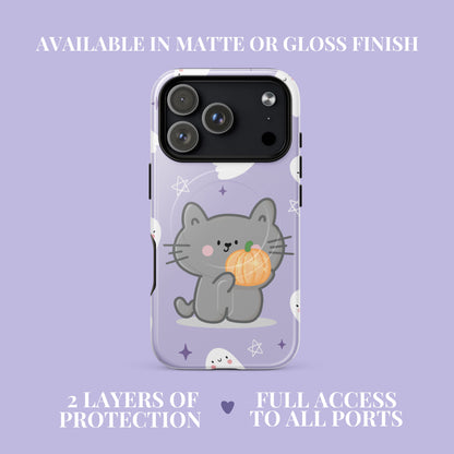 Cat, Pumpkin and Ghosts magsafe tough case for iPhone