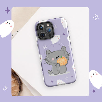 Cat, Pumpkin and Ghosts magsafe tough case for iPhone