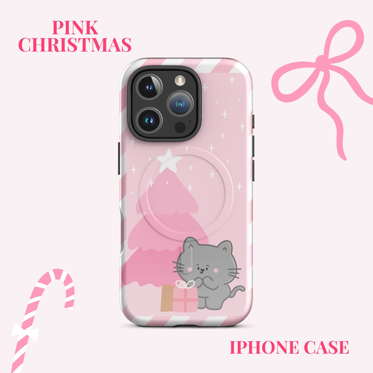 Pink Christmas Iphone MagSafe case