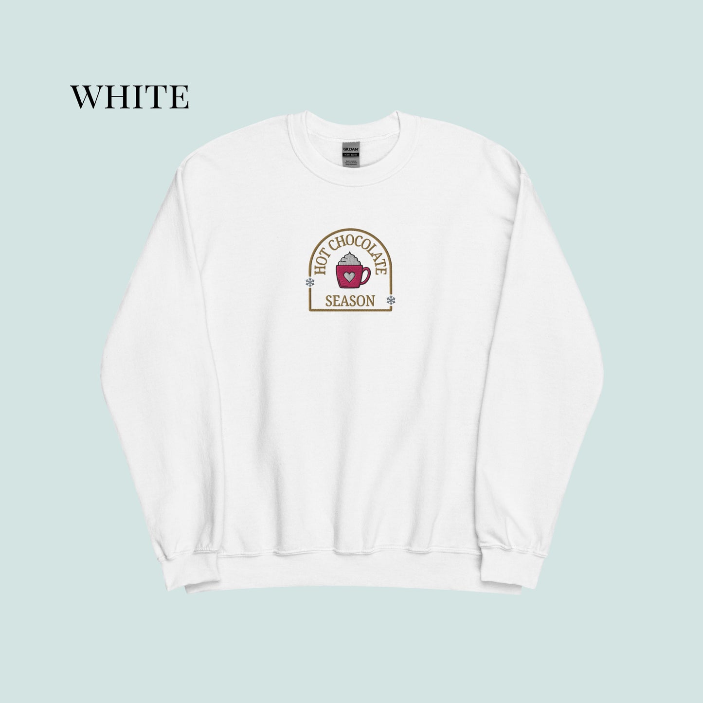 Hot Chocolate Season Embroidered Sweater.