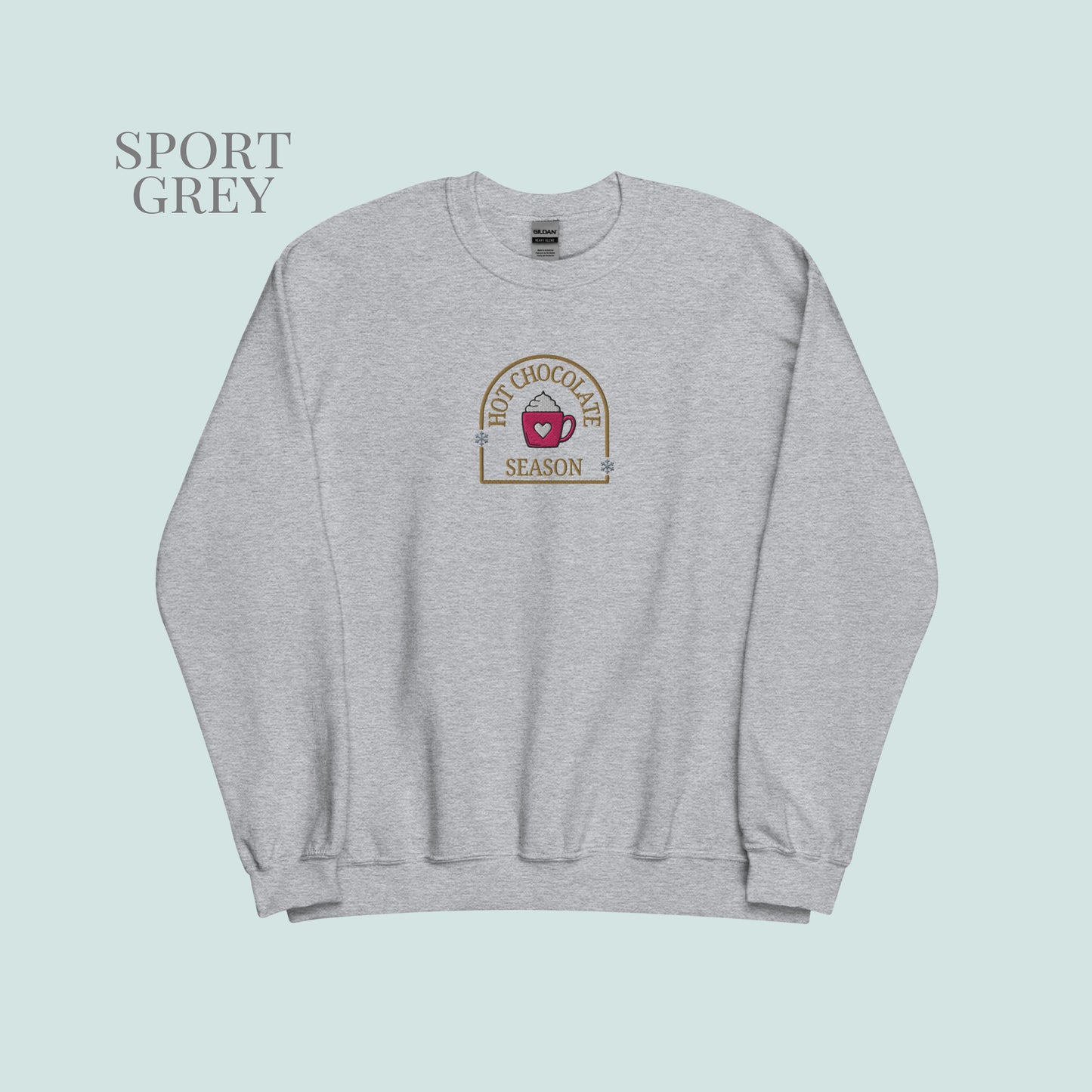 Hot Chocolate Season Embroidered Sweater.