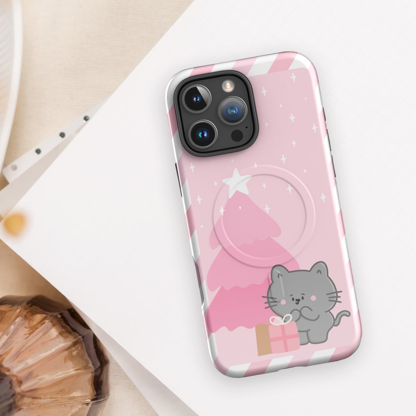 Pink Christmas Iphone MagSafe case