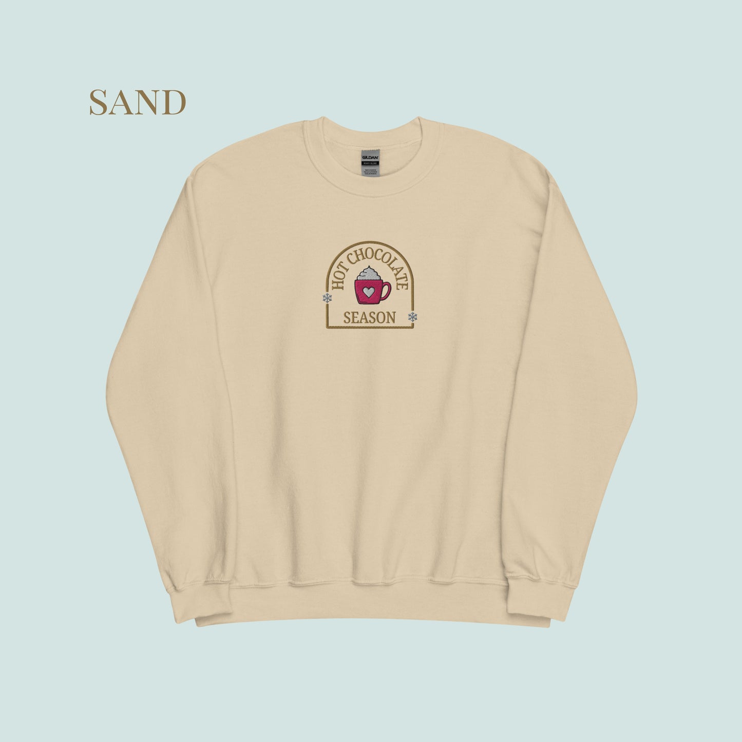 Hot Chocolate Season Embroidered Sweater.