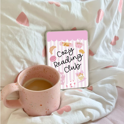 Kindle Case Insert PNG, Pastel Pink Cozy Snacks Bookish Printable  (Digital Download)