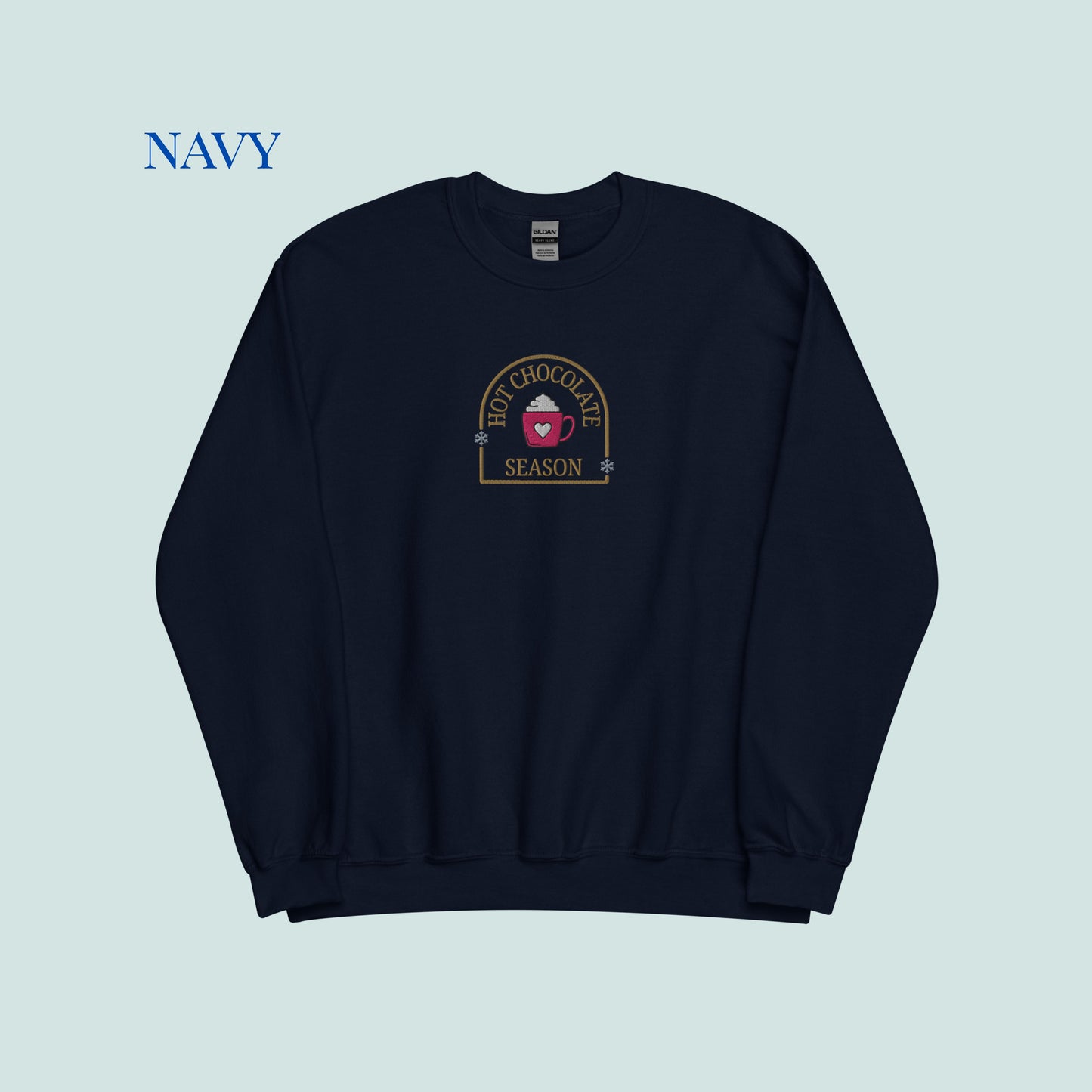 Hot Chocolate Season Embroidered Sweater.
