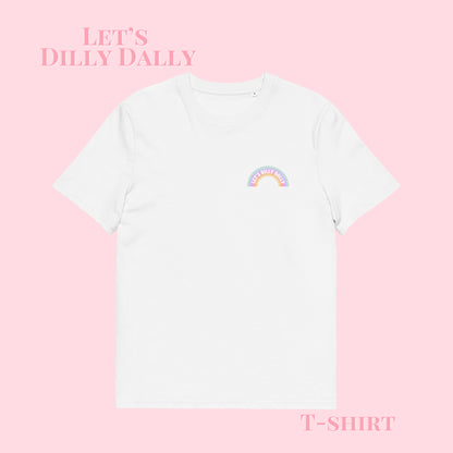 Let's Dilly Dally printed organic cotton t-shirt.