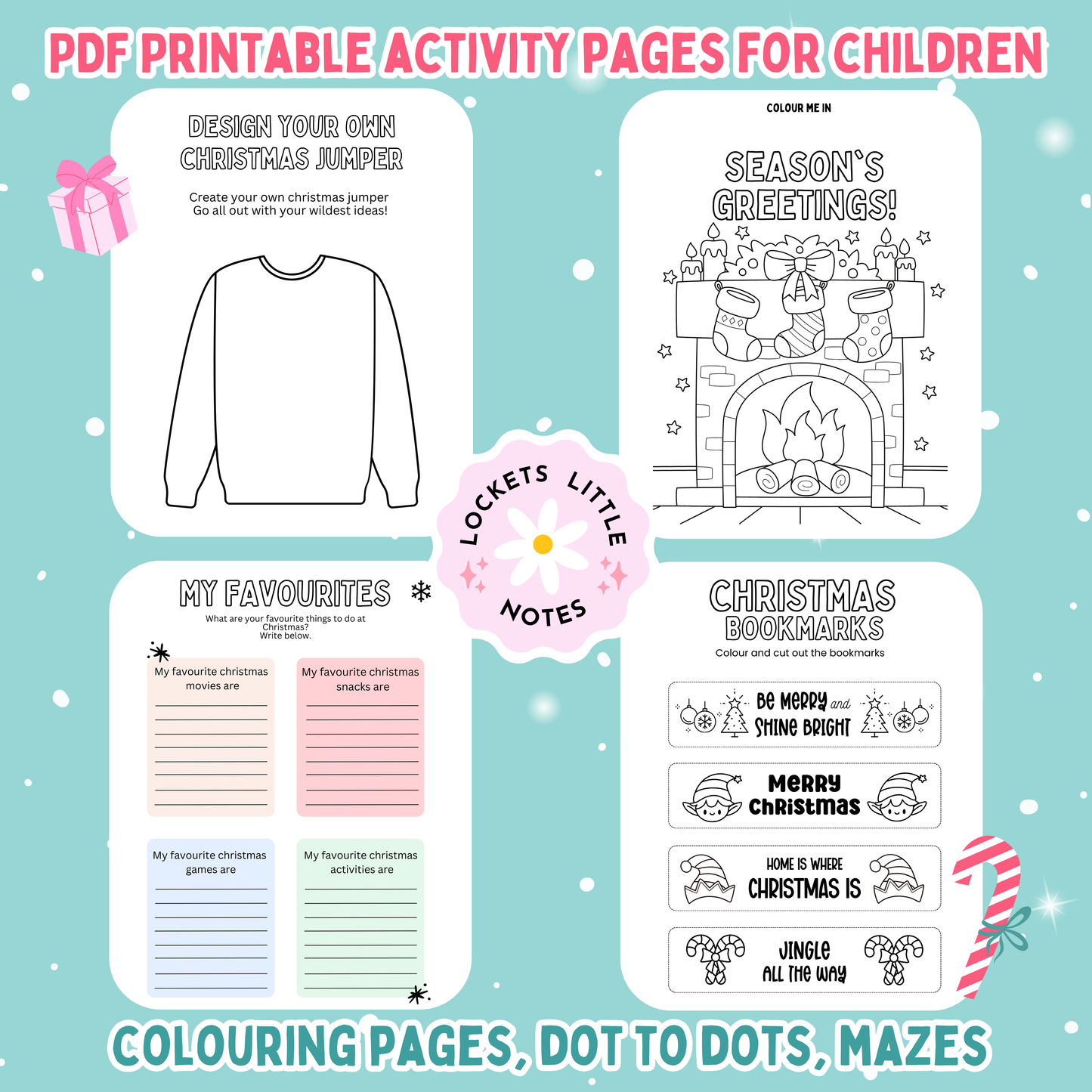 Christmas Activity Book. 60 Festive Pages for Kids. Digital Download