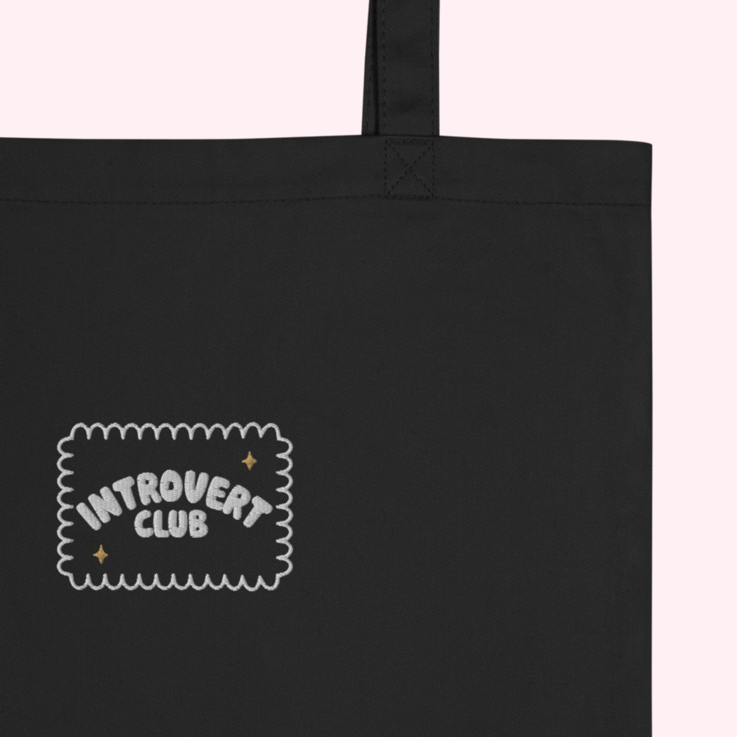 Introvert Club Embroidered Eco Tote Bag