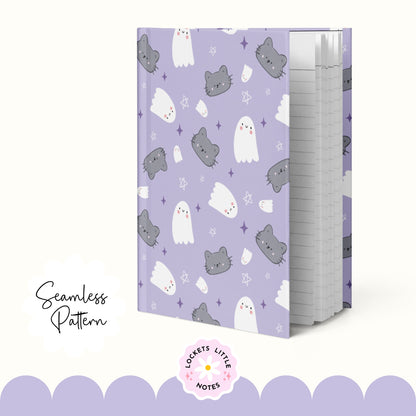 Pastel Halloween Lilac Seamless Pattern PNG - Digital Download