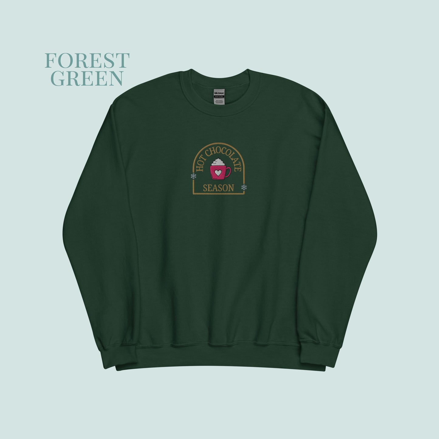 Hot Chocolate Season Embroidered Sweater.
