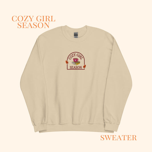 Cozy Girl Season Embroidered Sweater.