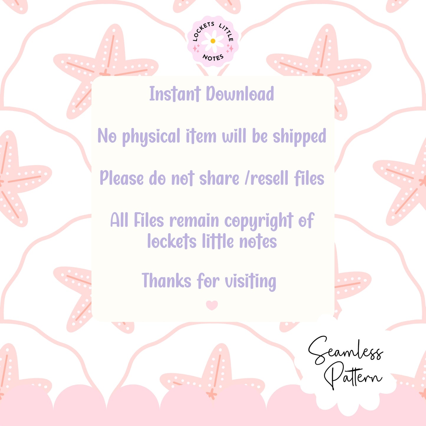 Seamless pattern of pink starfish on a scallop design with white background. Coastal beach surface pattern design decor.