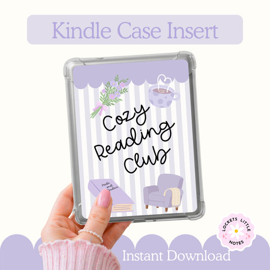 Kindle Case Insert PNG, Pastel Purple Cozy Bookish Printable  (Digital Download)