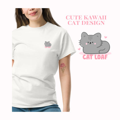 Cat Loaf Tshirt. Cute Kawaii Cat Printed Design