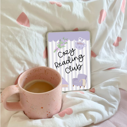 Kindle Case Insert PNG, Pastel Purple Cozy Bookish Printable  (Digital Download)