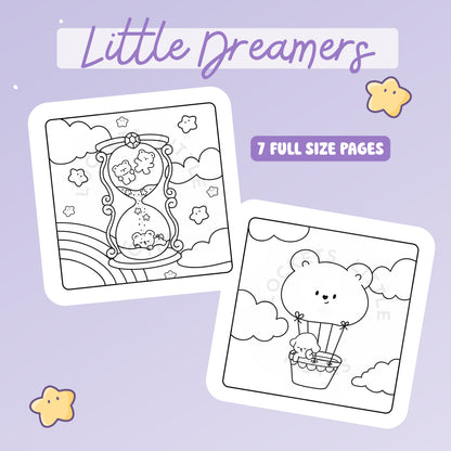 Little Dreamers Colouring Pages SET 1. Digital download.